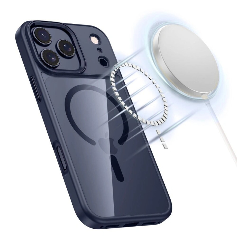 Tech-Protect MagMat MagSafe funda para Apple iPhone 17 Pro Max, azul profundo/transparente