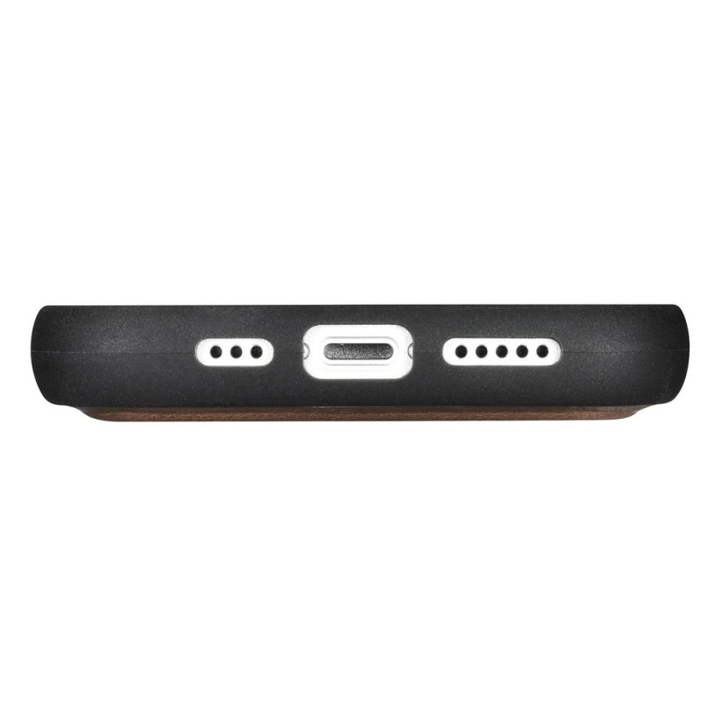 iCarer Oil Wax Wallet Case 2in1 funda con tapa de piel para iPhone 14 Plus, Anti-RFID, marrón (WMI14220723-BN)