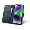 iCarer Oil Wax Wallet Case 2in1 funda con tapa de piel para iPhone 14 Plus, Anti-RFID, azul (WMI14220723-BU)