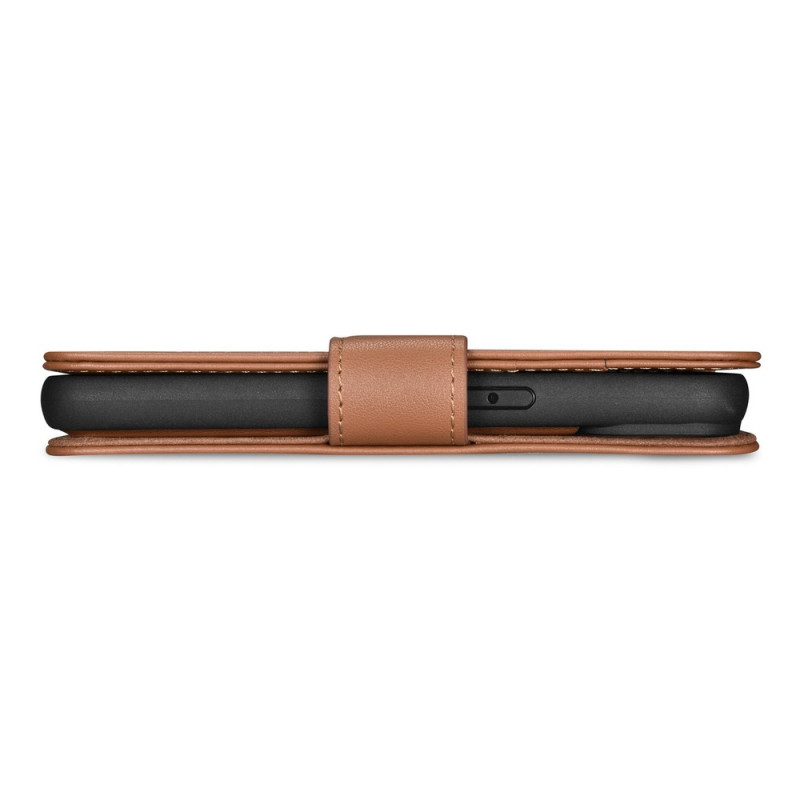 iCarer Wallet Case 2in1 funda con tapa de piel para iPhone 14 Plus, Anti-RFID, marrón (WMI14220727-BN)