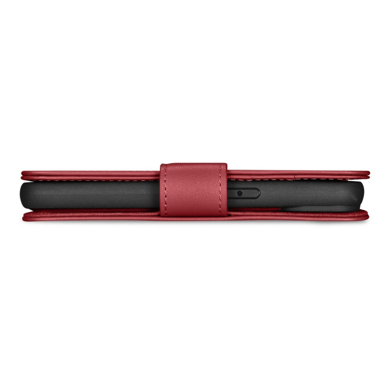 iCarer Wallet Case 2in1 funda con tapa de piel para iPhone 14 Plus, Anti-RFID, roja (WMI14220727-RD)