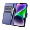 iCarer Wallet Case 2in1 funda con tapa de piel para iPhone 14 Plus, Anti-RFID, morada clara (WMI14220727-LP)