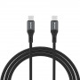 Cable Dudao L3CC USB-C a USB-C de 60 W, 1,2 m, trenzado, negro