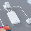 Batería externa Dudao K10 de 10000 mAh, 2 x USB-A, 2,4 A, blanca