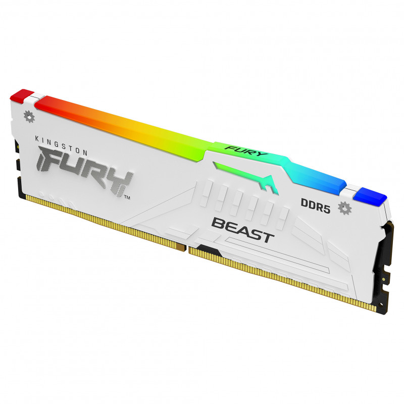Kingston FURY Beast 16 GB DDR5-5600 CL40 módulo de memoria DIMM, RGB, blanco, KF556C40BWA-16