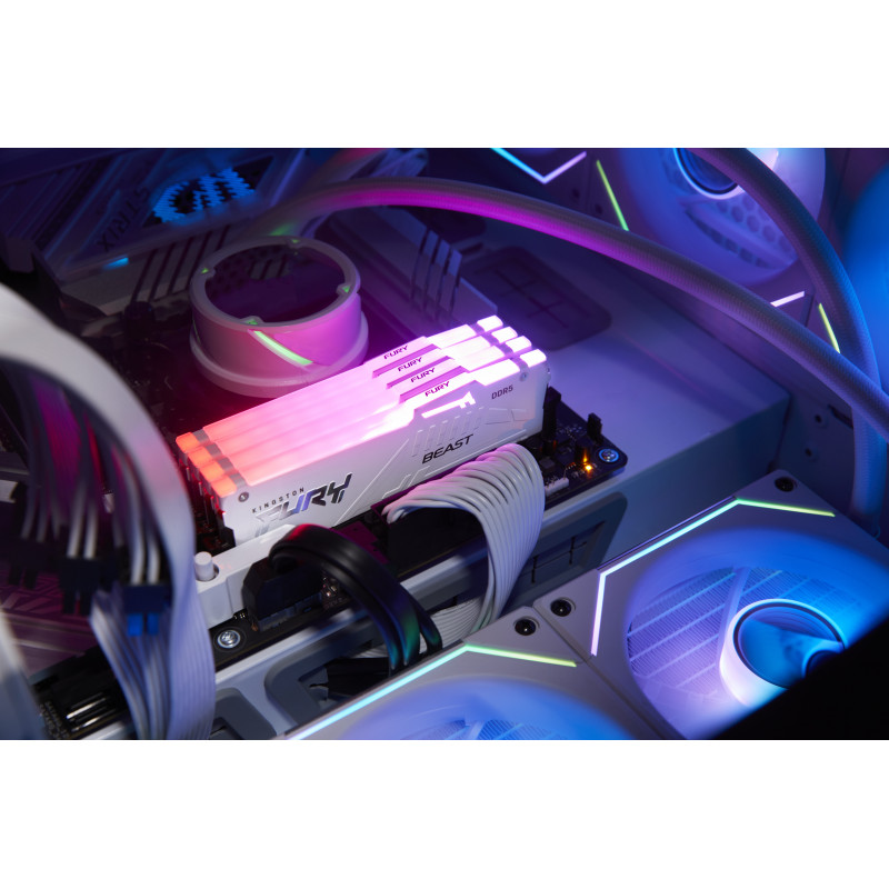 Kingston FURY Beast 16 GB DDR5-5600 CL40 módulo de memoria DIMM, RGB, blanco, KF556C40BWA-16
