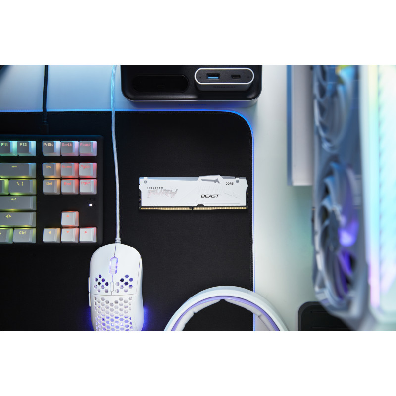 Kingston FURY Beast 16 GB DDR5-5600 CL40 módulo de memoria DIMM, RGB, blanco, KF556C40BWA-16