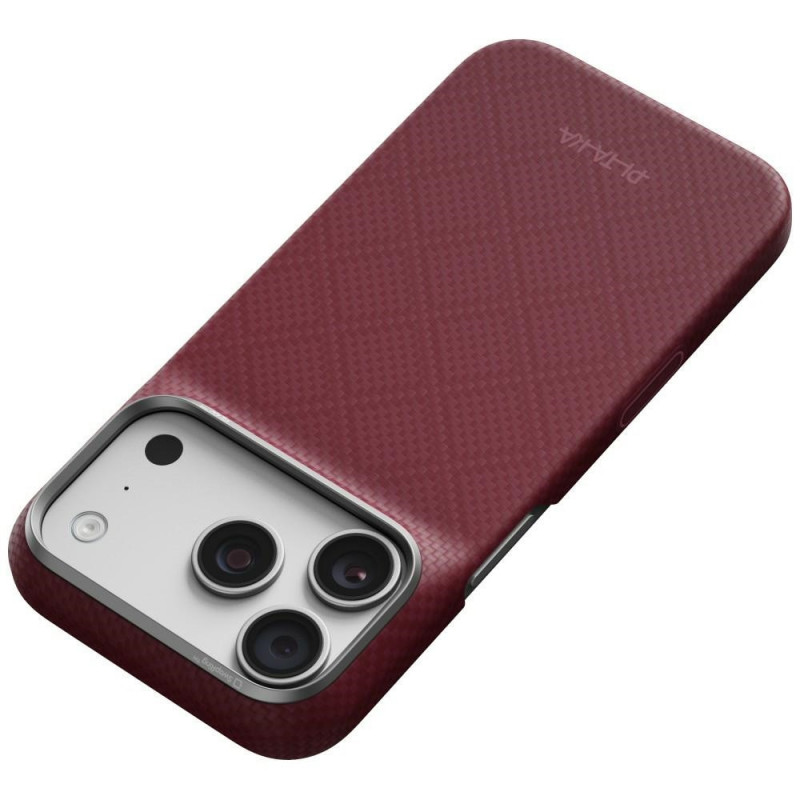 PITAKA Edge Case Argyle MagSafe funda para Apple iPhone 18 Pro / 17 Pro, burdeos
