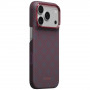 PITAKA Edge Case Argyle MagSafe funda para Apple iPhone 18 Pro / 17 Pro, azul y rojo