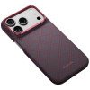 PITAKA Edge Case Argyle MagSafe funda para Apple iPhone 18 Pro / 17 Pro, azul y rojo