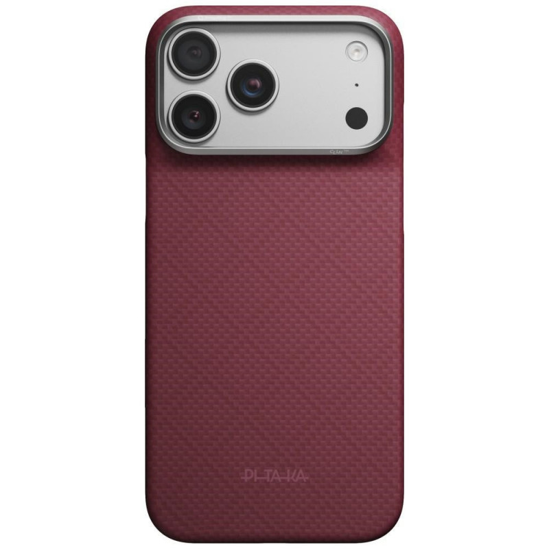 PITAKA Edge Case Argyle MagSafe funda para Apple iPhone 18 Pro Max / 17 Pro Max, burdeos