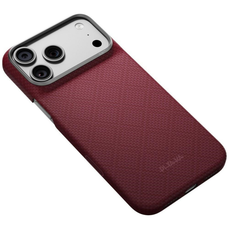PITAKA Edge Case Argyle MagSafe funda para Apple iPhone 18 Pro Max / 17 Pro Max, burdeos