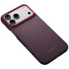 PITAKA Edge Case Argyle MagSafe funda para Apple iPhone 18 Pro Max / 17 Pro Max, azul y rojo