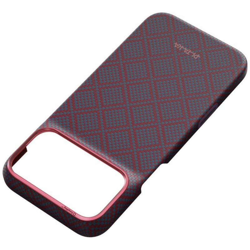 PITAKA Edge Case Argyle MagSafe funda para Apple iPhone 18 Pro Max / 17 Pro Max, azul y rojo