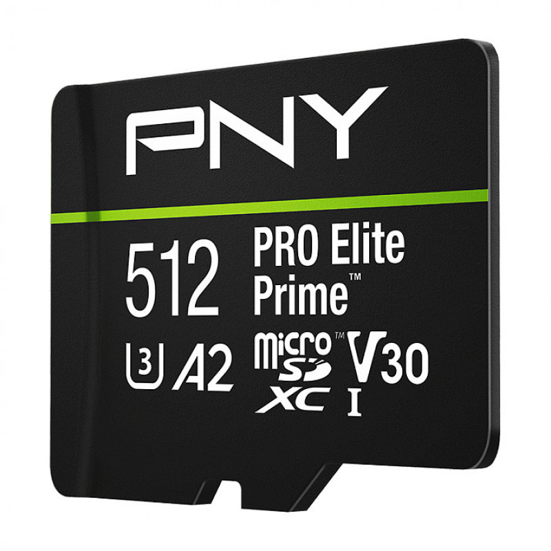 PNY PRO Elite Prime tarjeta de memoria microSDXC 512 GB, UHS-I, Class 10, U3, V30, P-SDU512V32200PEP-GE