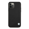 BMW BMHCP12LRCDPK Apple iPhone 12 Pro Max funda rígida Leather Deboss, negra