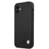 Funda rígida BMW BMHCP12SRCDPK Apple iPhone 12 mini Leather Deboss, negra