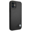 Funda rígida BMW BMHCP12SRCDPK Apple iPhone 12 mini Leather Deboss, negra