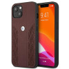 Funda rígida BMW BMHCP13SRSPPR Apple iPhone 13 mini Leather Curve Perforate, roja