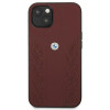 BMW BMHCP13MRSPPR Apple iPhone 13 funda rígida Leather Curve Perforate, roja