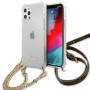 Guess GUHCP12MKC4GSGO Funda rígida para Apple iPhone 12 / 12 Pro 4G Gold Chain, Transparente