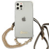 Guess GUHCP12MKC4GSGO Funda rígida para Apple iPhone 12 / 12 Pro 4G Gold Chain, Transparente
