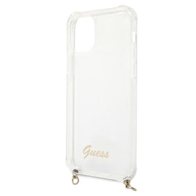 Guess GUHCP12MKC4GSGO Funda rígida para Apple iPhone 12 / 12 Pro 4G Gold Chain, Transparente
