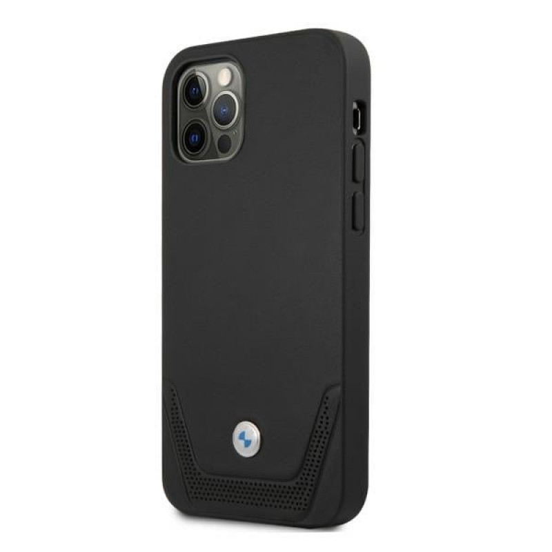 BMW BMHCP12MRSWPK Funda rígida Apple iPhone 12 / 12 Pro Leather Perforate, negra