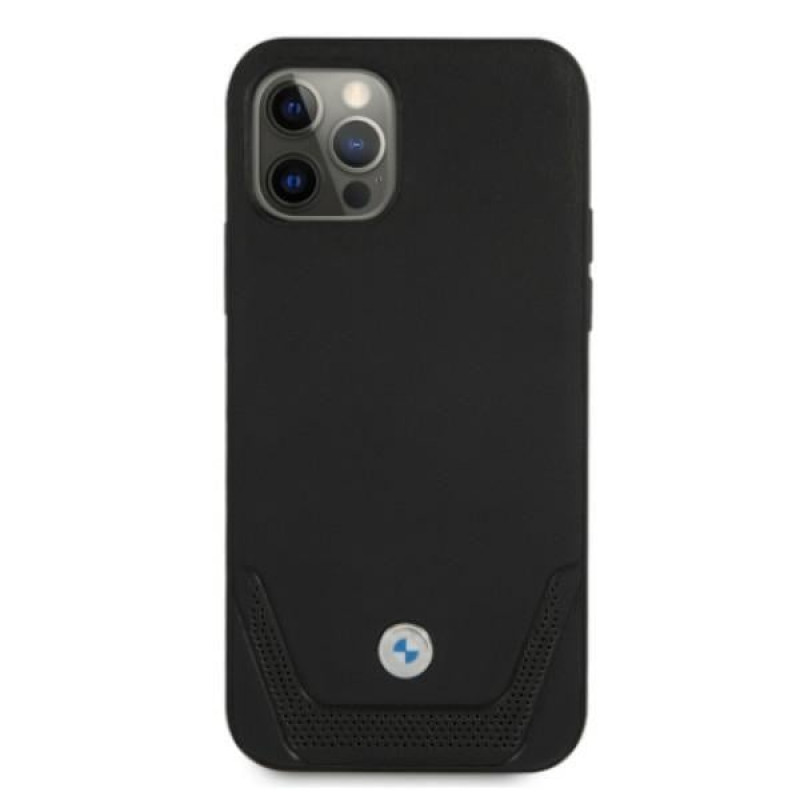 BMW BMHCP12MRSWPK Funda rígida Apple iPhone 12 / 12 Pro Leather Perforate, negra