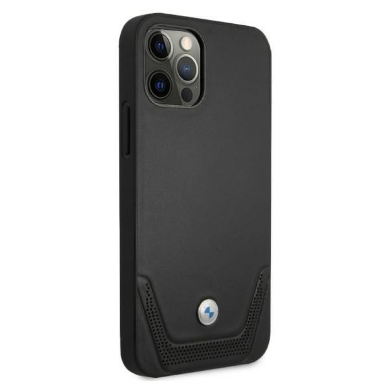 BMW BMHCP12MRSWPK Funda rígida Apple iPhone 12 / 12 Pro Leather Perforate, negra