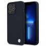 Funda rígida BMW BMHCP13XSILNA Apple iPhone 13 Pro Max Silicone Signature, azul marino