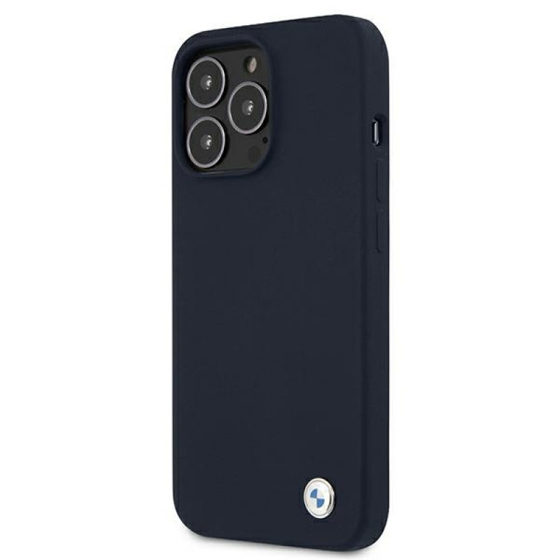 Funda rígida BMW BMHCP13XSILNA Apple iPhone 13 Pro Max Silicone Signature, azul marino