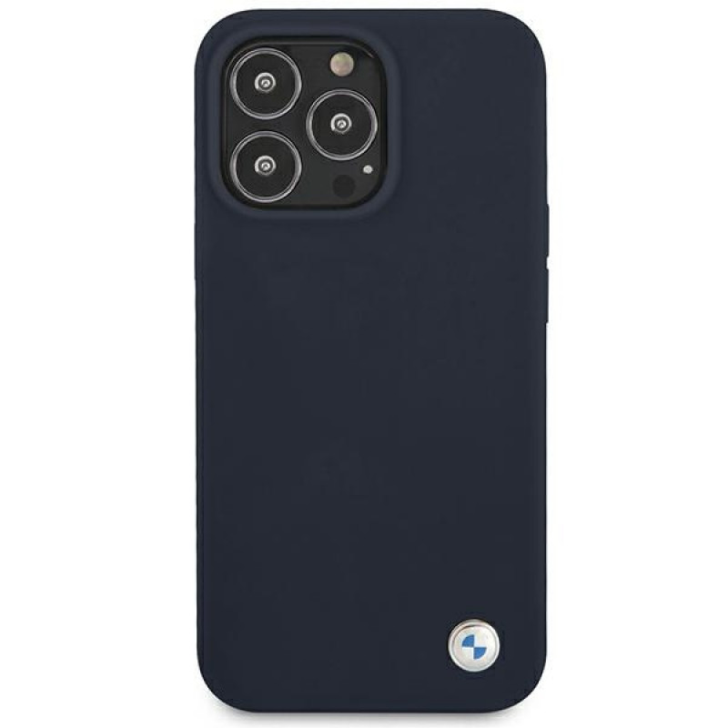 Funda rígida BMW BMHCP13XSILNA Apple iPhone 13 Pro Max Silicone Signature, azul marino