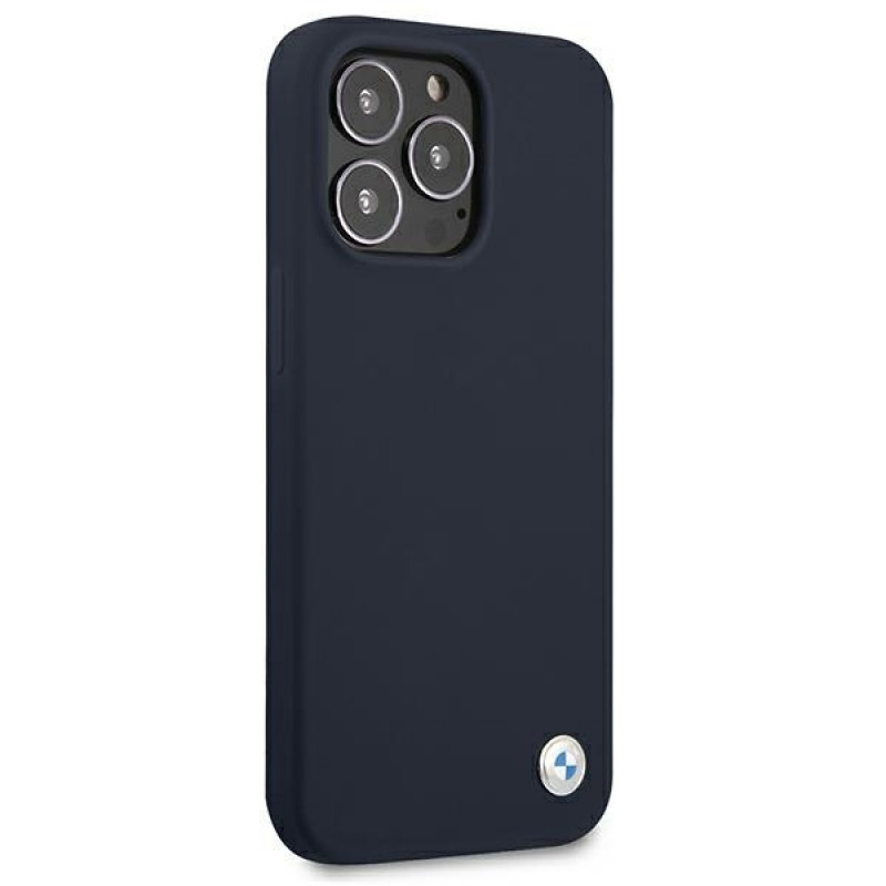 Funda rígida BMW BMHCP13XSILNA Apple iPhone 13 Pro Max Silicone Signature, azul marino