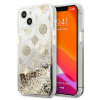 Guess GUHCP13SLGPEGO Funda rígida Apple iPhone 13 mini Peony Liquid Glitter, dorada