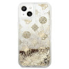 Guess GUHCP13SLGPEGO Funda rígida Apple iPhone 13 mini Peony Liquid Glitter, dorada