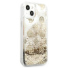 Guess GUHCP13SLGPEGO Funda rígida Apple iPhone 13 mini Peony Liquid Glitter, dorada