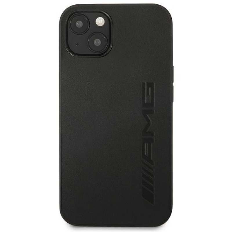 Mercedes-AMG AMHCP14MDOLBK Funda rígida Apple iPhone 14 Plus / 15 Plus Leather Hot Stamped, negra