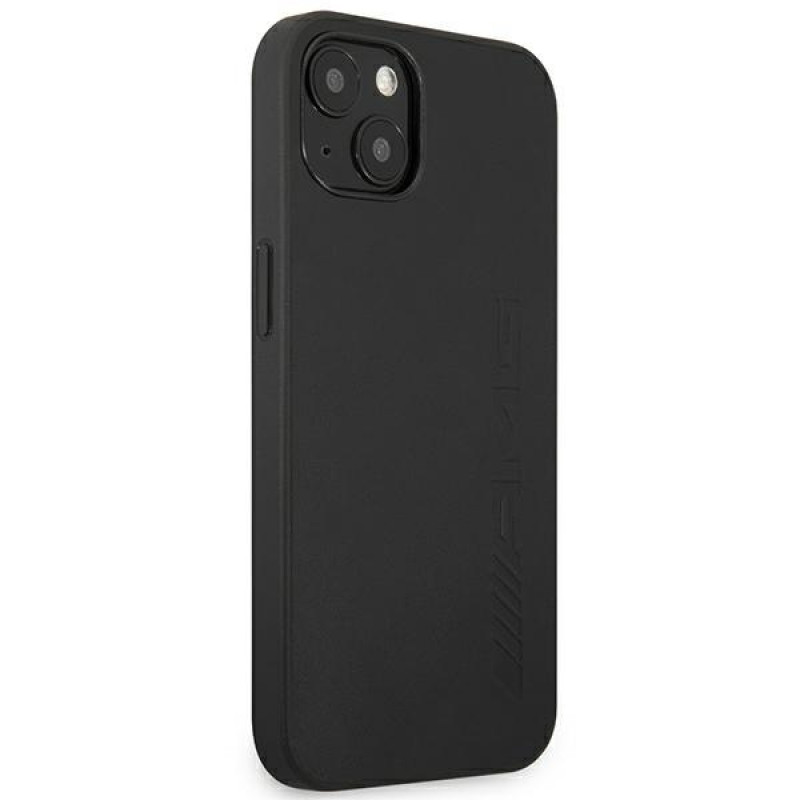 Mercedes-AMG AMHCP14MDOLBK Funda rígida Apple iPhone 14 Plus / 15 Plus Leather Hot Stamped, negra
