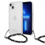 Funda rígida Guess GUHCP13SKPSBK para Apple iPhone 13 mini Black Pearl, transparente