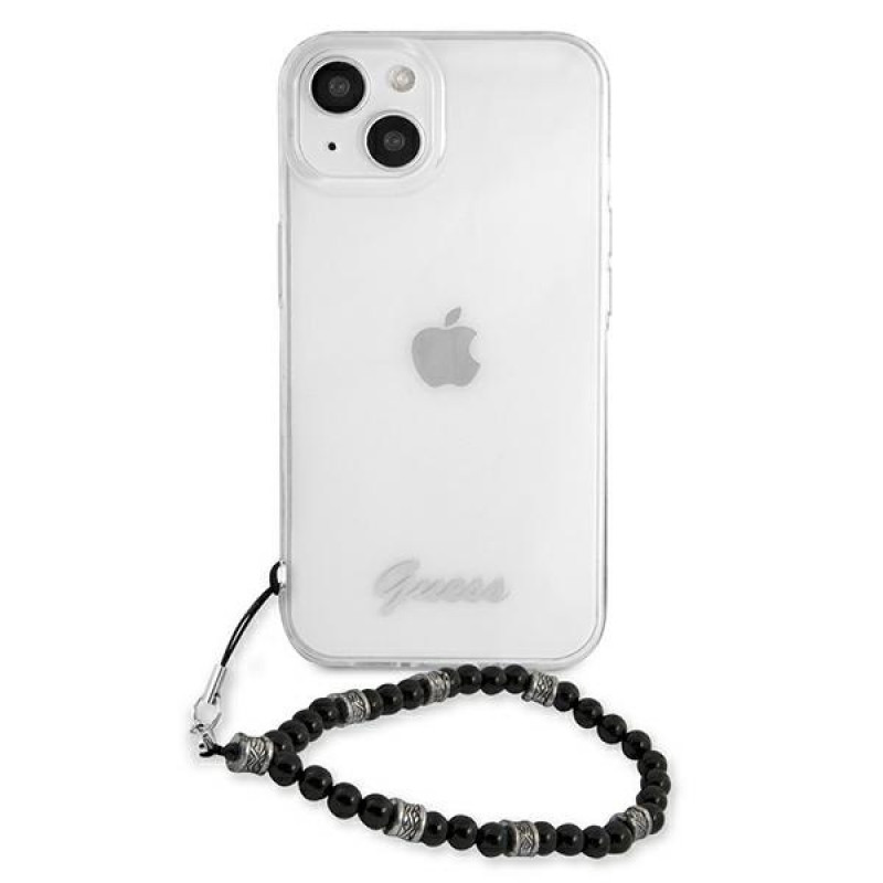 Funda rígida Guess GUHCP13SKPSBK para Apple iPhone 13 mini Black Pearl, transparente