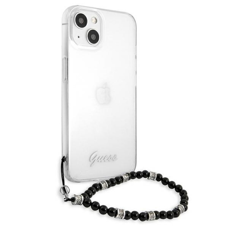 Funda rígida Guess GUHCP13SKPSBK para Apple iPhone 13 mini Black Pearl, transparente