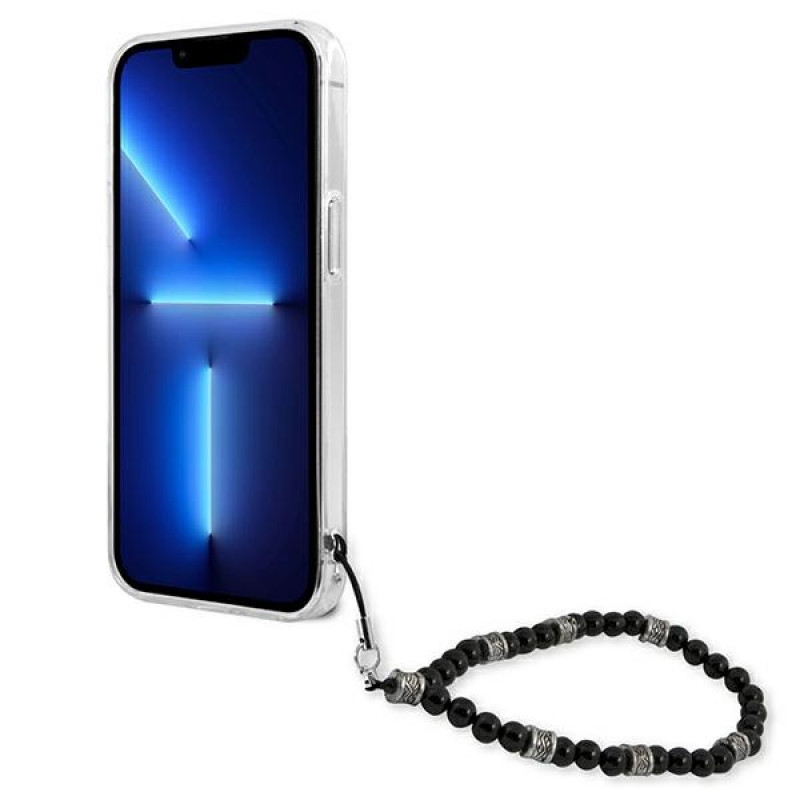 Funda rígida Guess GUHCP13SKPSBK para Apple iPhone 13 mini Black Pearl, transparente