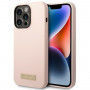 Funda compatible con MagSafe Guess de silicona con logo metálico para Apple iPhone 14 Pro, rosa