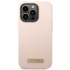 Funda compatible con MagSafe Guess de silicona con logo metálico para Apple iPhone 14 Pro, rosa