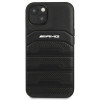 Mercedes-AMG AMHCP14MGSEBK Funda rígida para Apple iPhone 14 Plus / 15 Plus, Leather Debossed Lines, negra