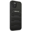 Mercedes-AMG AMHCP14MGSEBK Funda rígida para Apple iPhone 14 Plus / 15 Plus, Leather Debossed Lines, negra