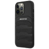 Mercedes-AMG AMHCP14XGSEBK Funda rígida para Apple iPhone 14 Pro Max, Leather Debossed Lines, negra