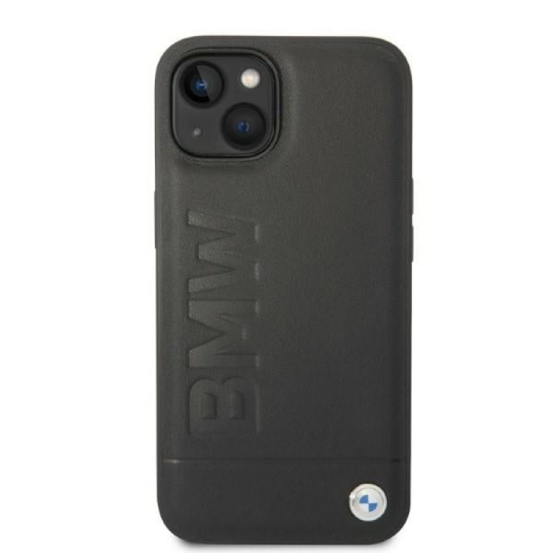 BMW BMHMP14SSLLBK Funda rígida para Apple iPhone 14, Signature Logo Imprint MagSafe, negra