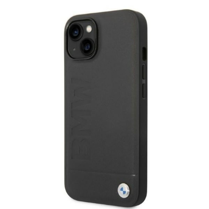 BMW BMHMP14MSLLBK Funda rígida para Apple iPhone 14 Plus / 15 Plus, Signature Logo Imprint MagSafe, negra